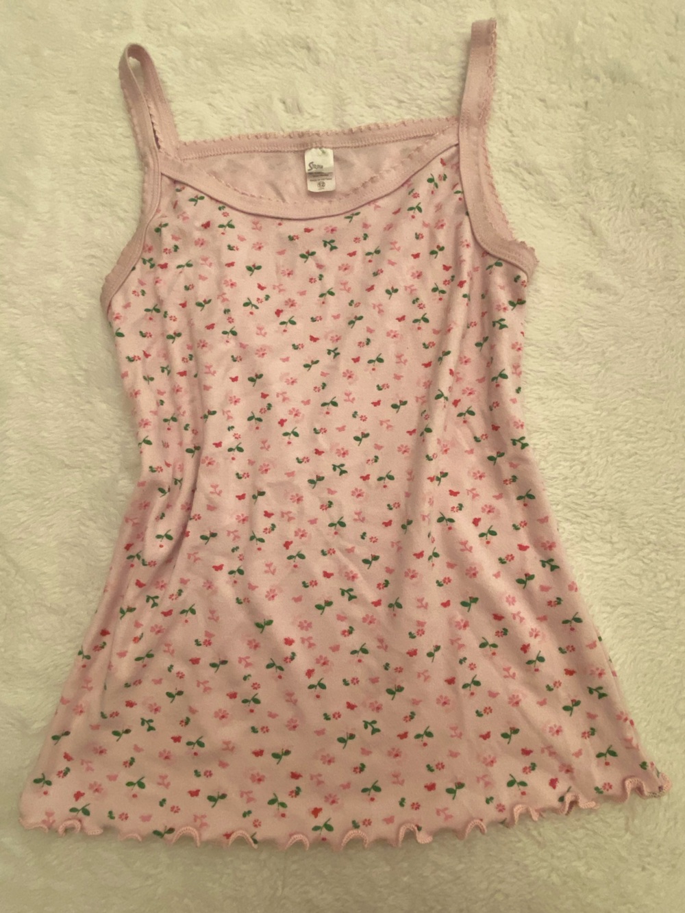 Pink Floral Cotton Tank Top